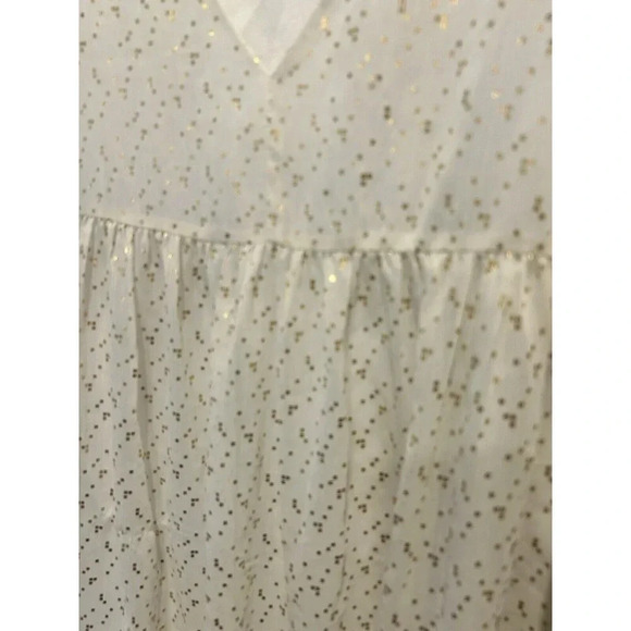 Aritzia‎ Sunday Best Jinx White Gold Women’s Size Large Babydoll Dress - Picture 2 of 8